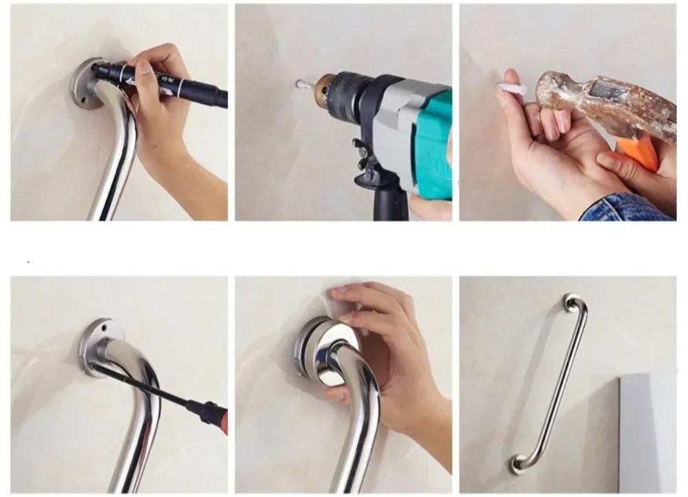 Barre d'appui de toilette installation