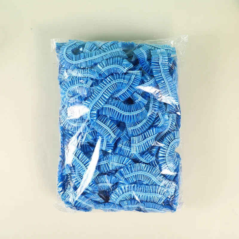 bonnet de douche bleu